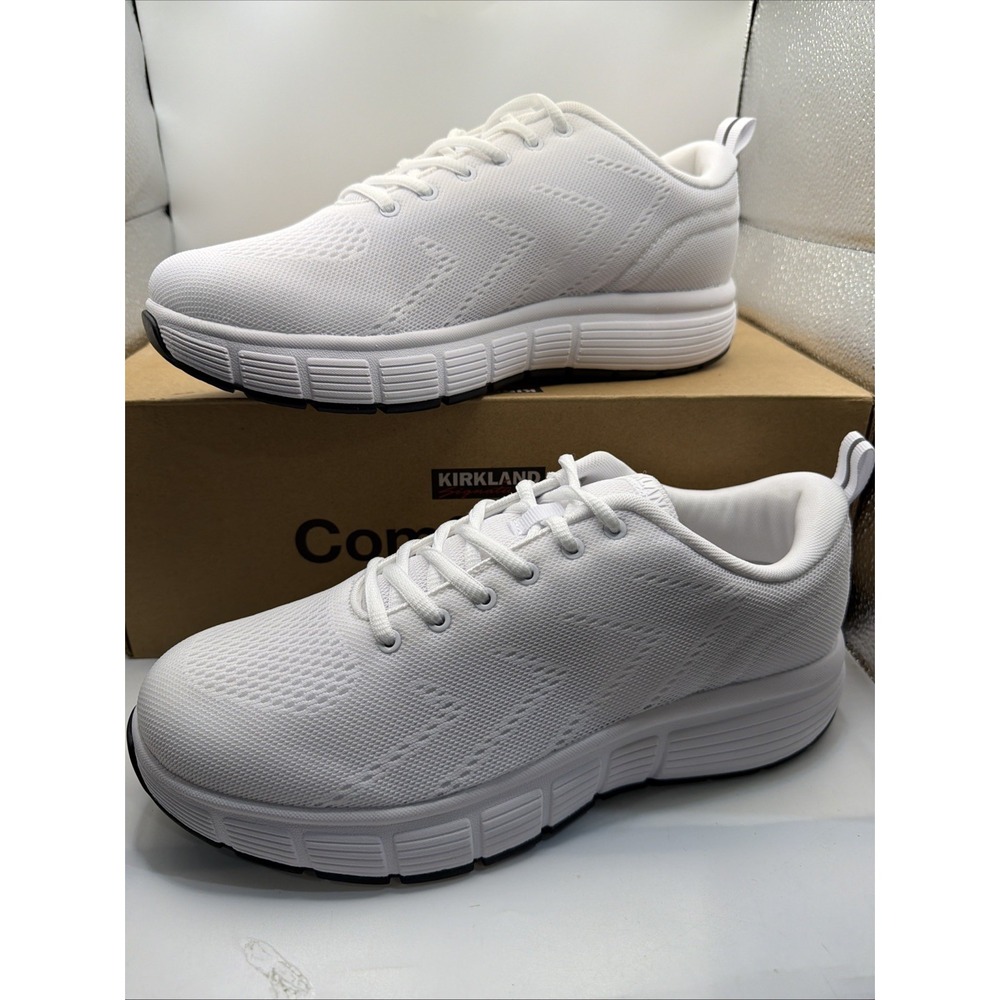 Kirkland Signature Men's Sneaker Comfort Walker Shoes White Size 8.5 New